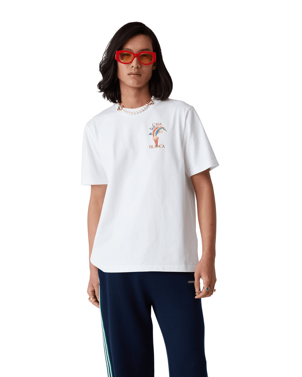 CASABLANCA - T - SHIRT "LE PROFESSEUR DE LA NATURE" Blanc - Lothaire