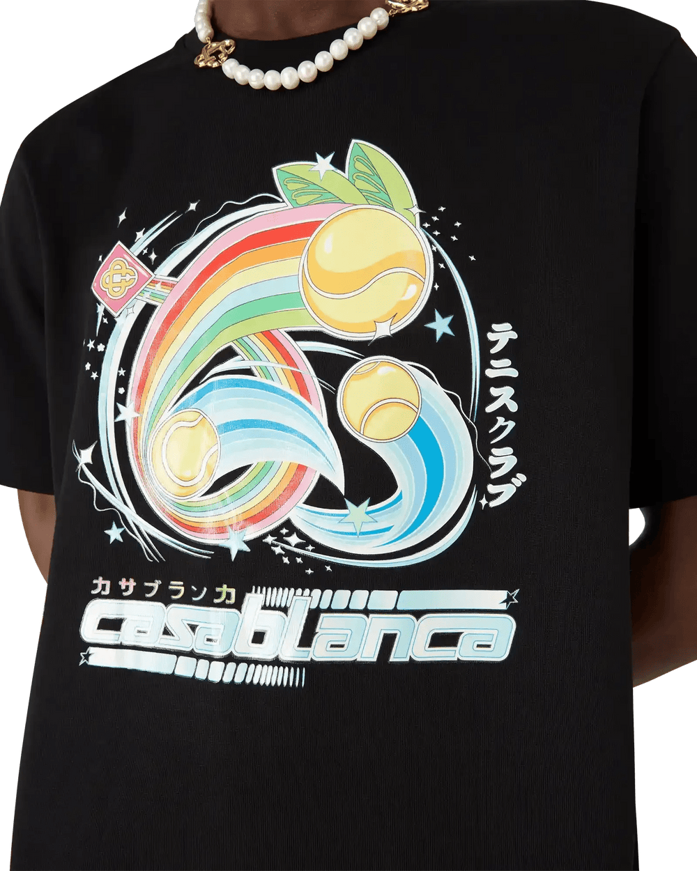 CASABLANCA - T-shirt manches courtes Manga Tennis Ball noir - Lothaire