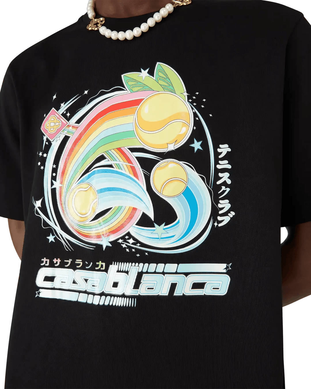 CASABLANCA - T-shirt manches courtes Manga Tennis Ball noir - Lothaire