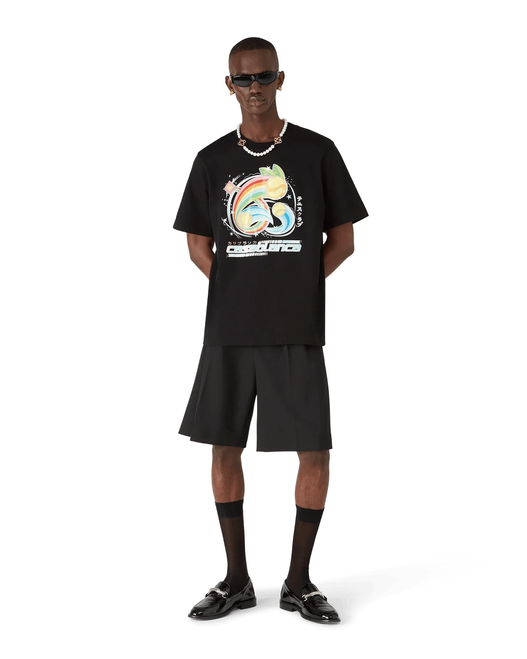 CASABLANCA - T-shirt manches courtes Manga Tennis Ball noir - Lothaire