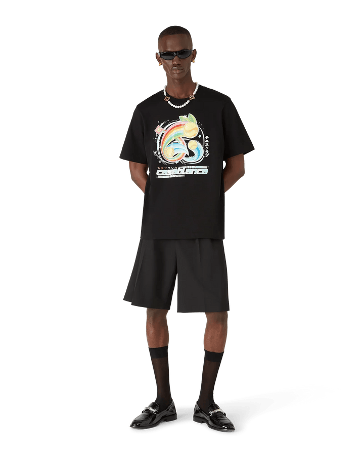 CASABLANCA - T-shirt manches courtes Manga Tennis Ball noir - Lothaire