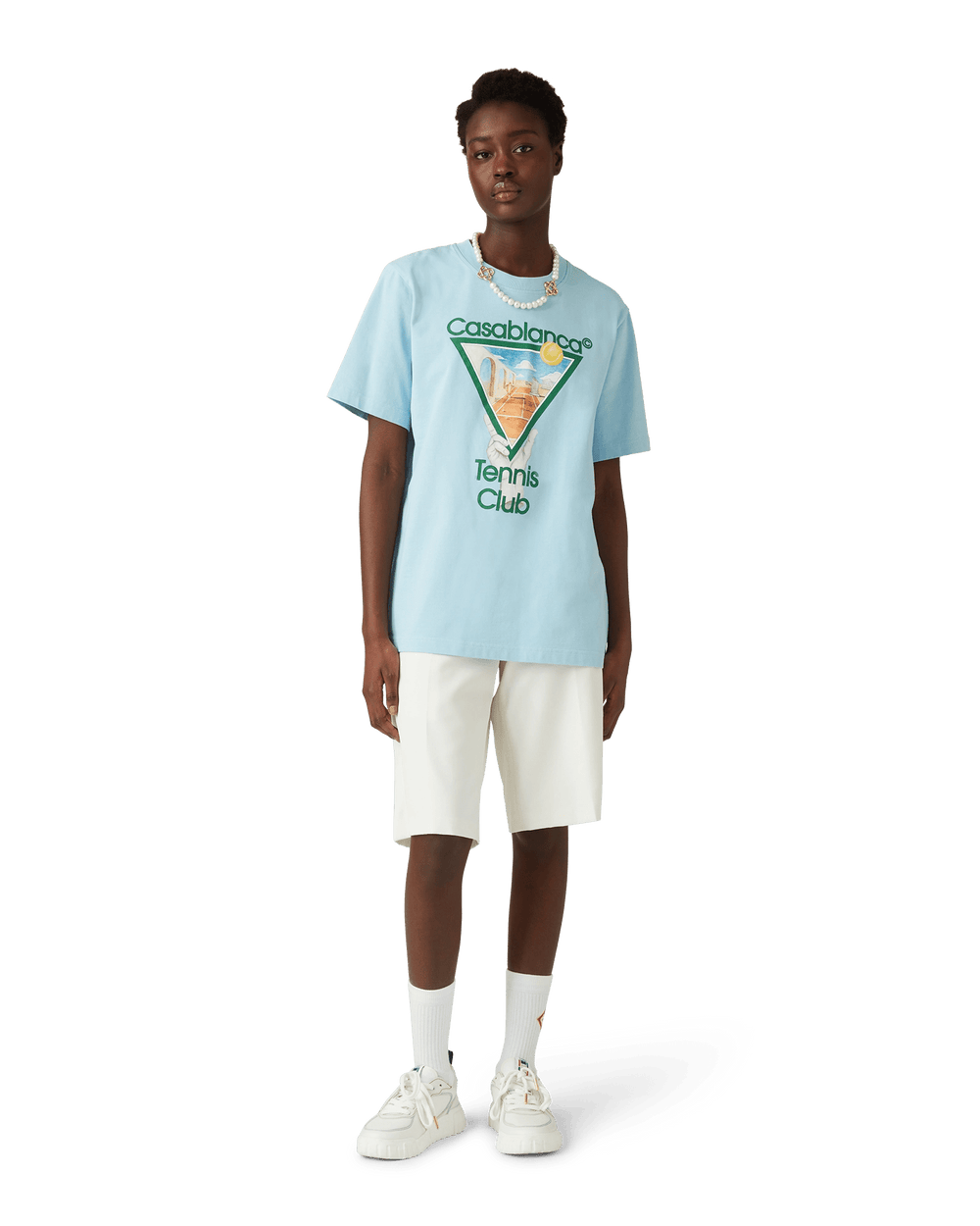 CASABLANCA - T - SHIRT MÉTAPHYSIQUE AVEC ICÔNE DU TENNIS Bleu - Lothaire