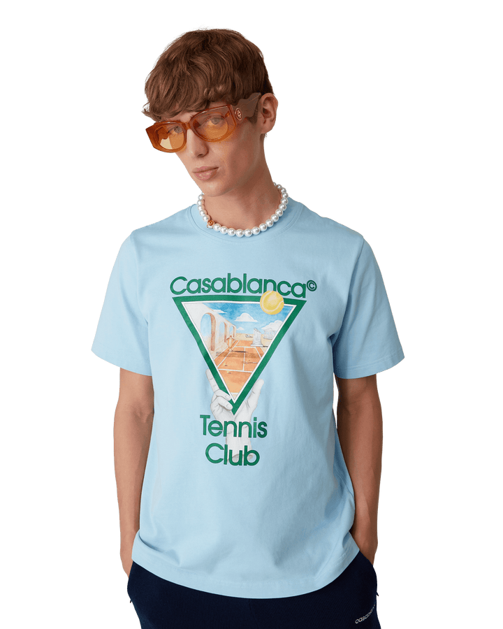 CASABLANCA - T - SHIRT MÉTAPHYSIQUE AVEC ICÔNE DU TENNIS Bleu - Lothaire