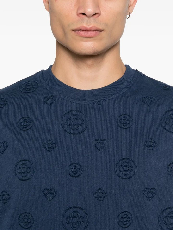 CASABLANCA - T-Shirts à motif monogrammé Bleu Marine - Lothaire