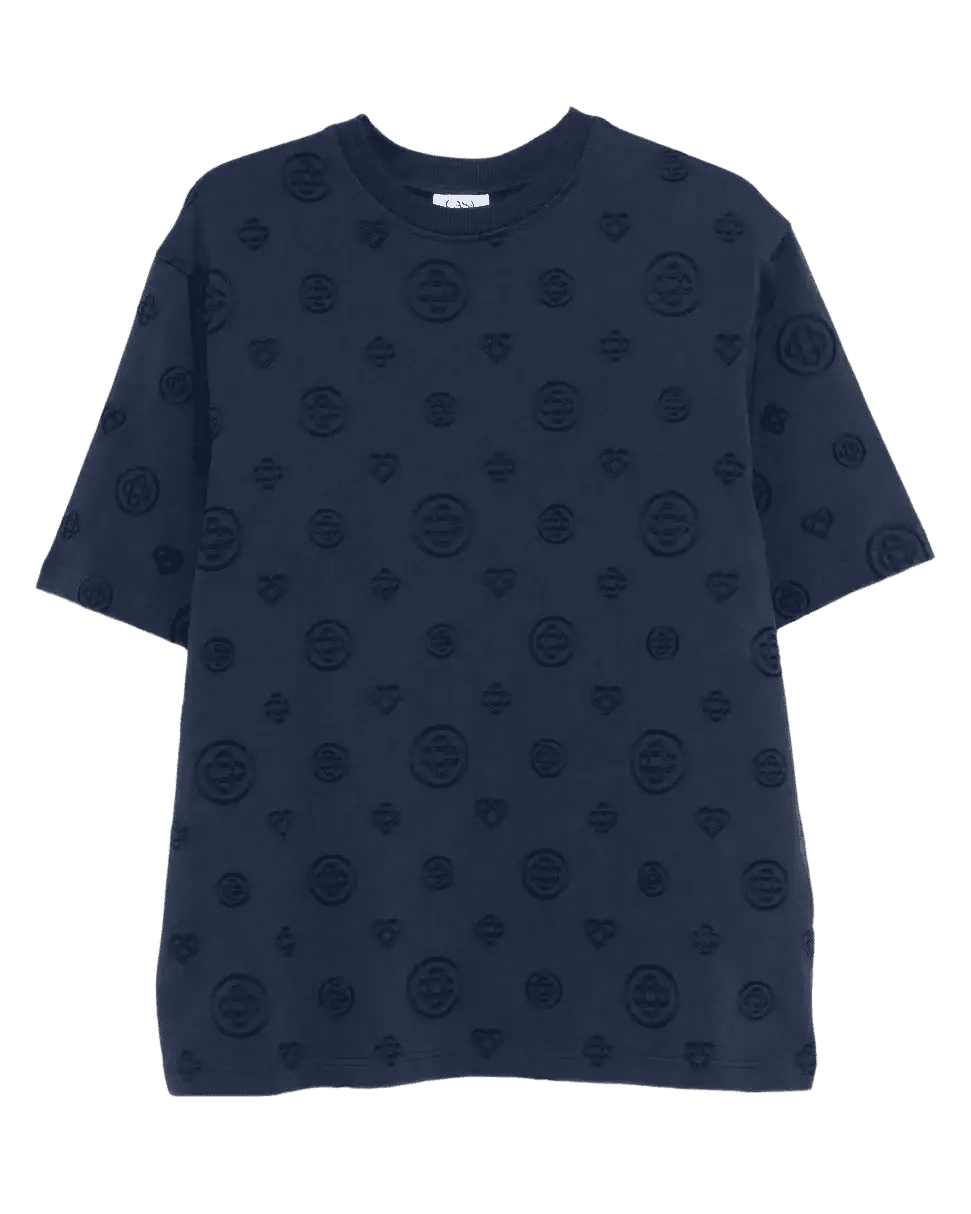 CASABLANCA - T-Shirts à motif monogrammé Bleu Marine - Lothaire