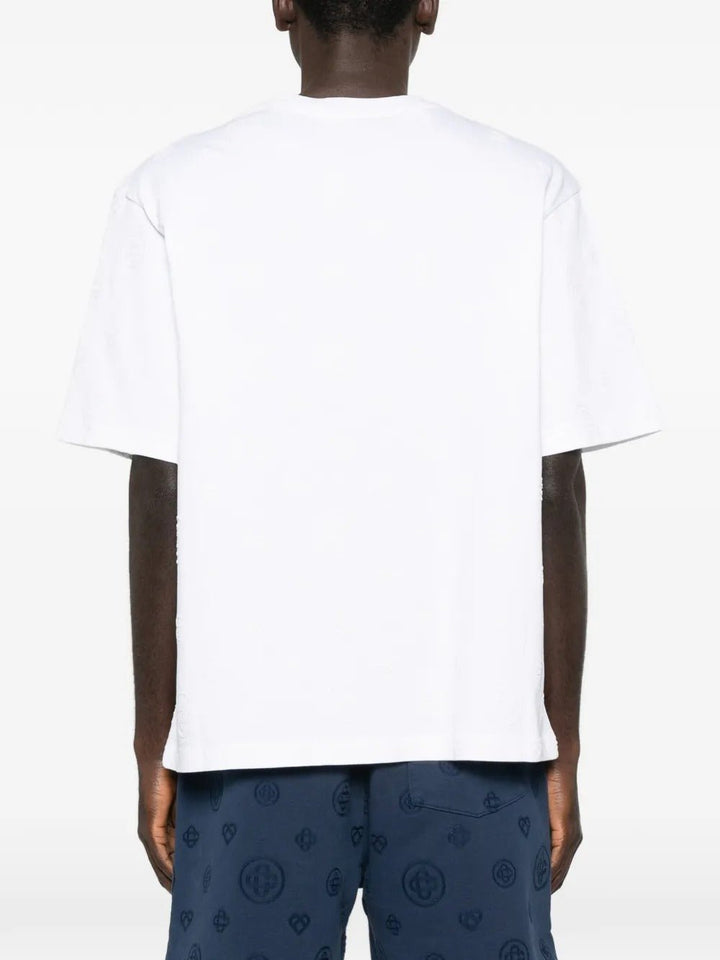 CASABLANCA - T-Shirts à Motif Zigzag Blanc - Lothaire