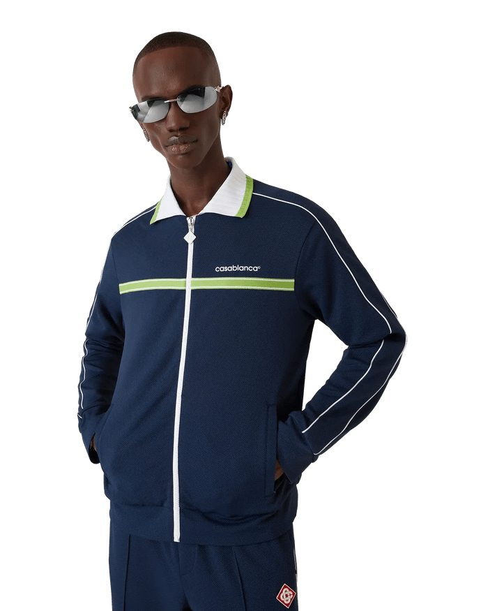 CASABLANCA - Veste de survêtement en piqué Bleu marine - Lothaire