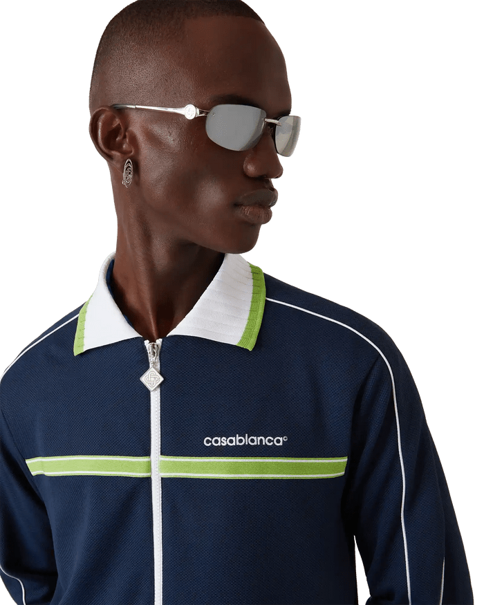 CASABLANCA - Veste de survêtement en piqué Bleu marine - Lothaire
