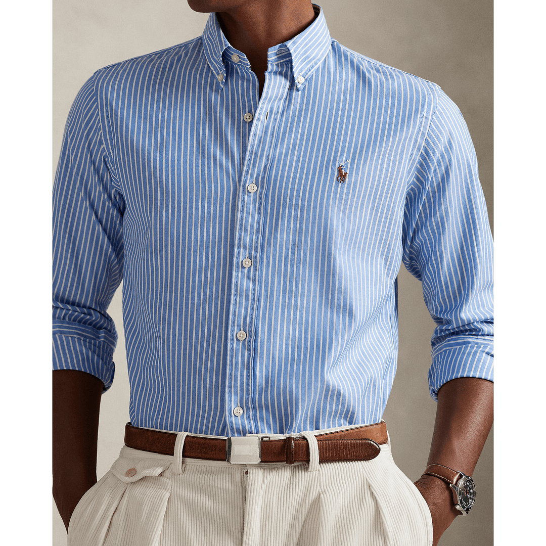 Chemise Oxford en jersey Island Blue - Lothaire