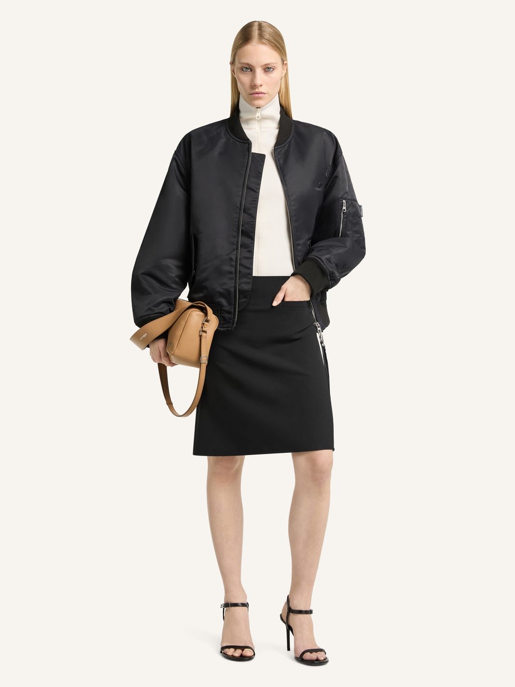 COURREGES - Bomber en Nylon Noir - Lothaire