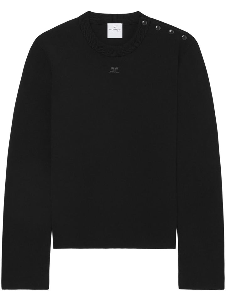 Courrèges - Pull black logo brodé - Lothaire