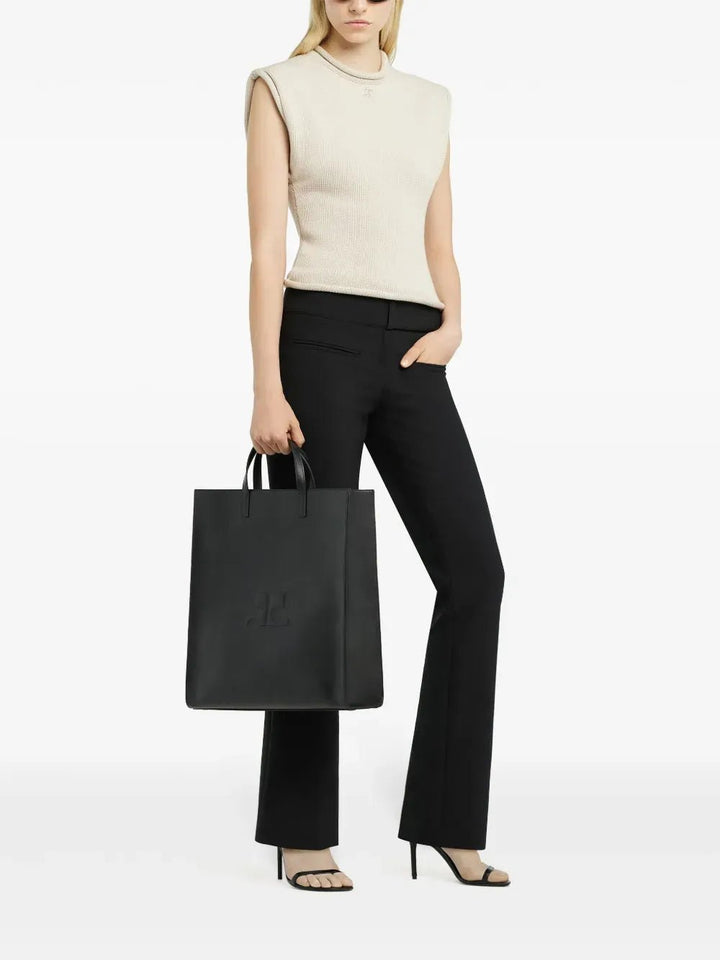 Courrèges Sac à main AC en cuir noir - Lothaire