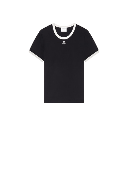 COURRÈGES - T - SHIRT CONTRASTE SIGNATURE Noir - Lothaire