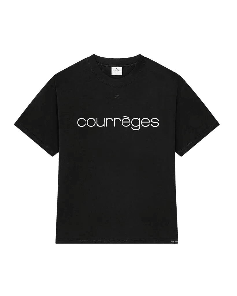 COURRÈGES – T-shirt oversize imprimé Noir / Blanc Héritage - Lothaire
