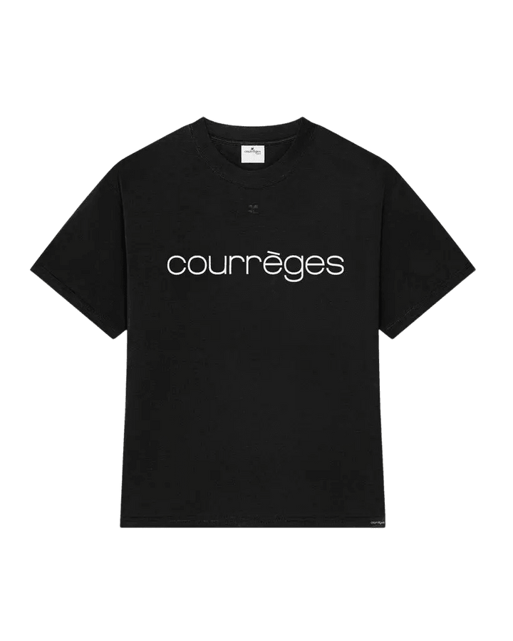 COURRÈGES – T-shirt oversize imprimé Noir / Blanc Héritage - Lothaire