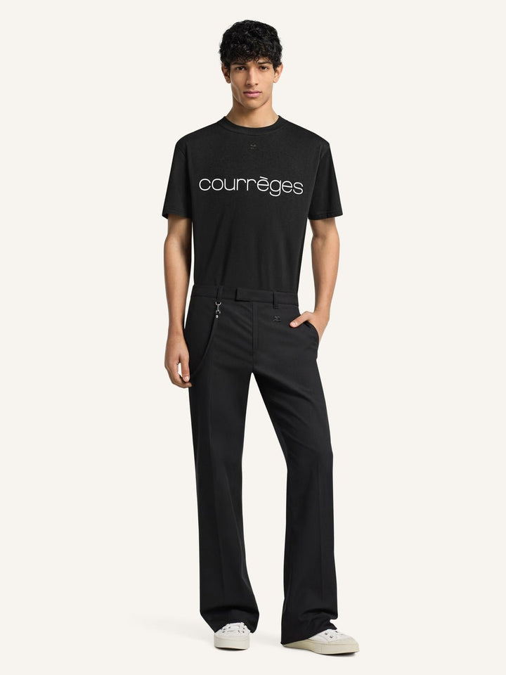 COURRÈGES – T-shirt oversize imprimé Noir / Blanc Héritage - Lothaire