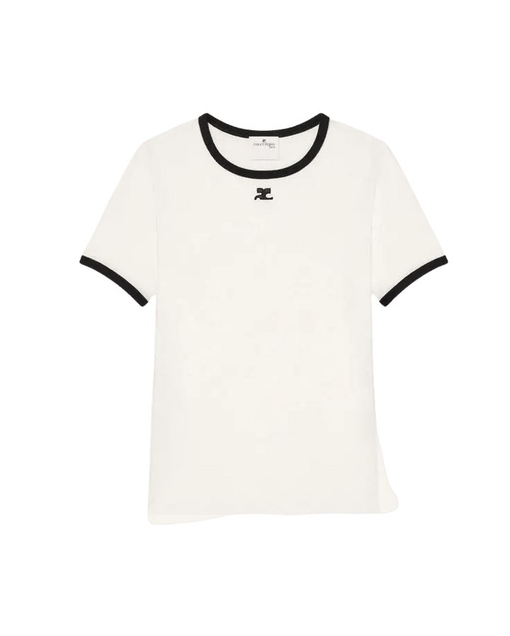 COURREGES - T-shirt Signature Contrast Blanc Héritage / Noir - Lothaire