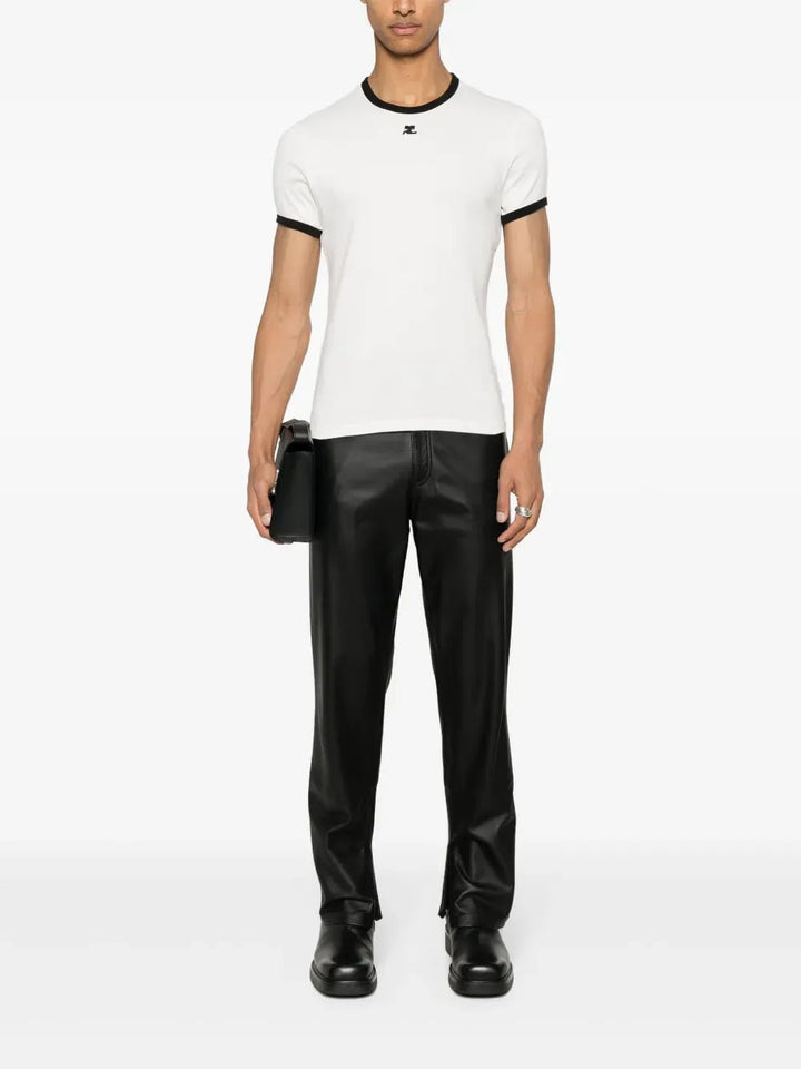 COURREGES - T-shirts à logo contrastant blanc - Lothaire