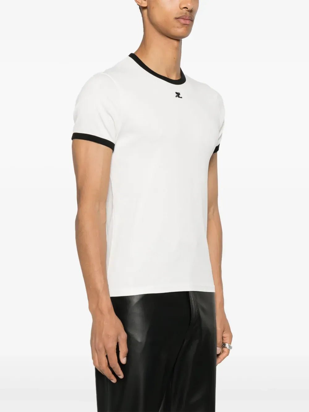 COURREGES - T-shirts à logo contrastant blanc - Lothaire