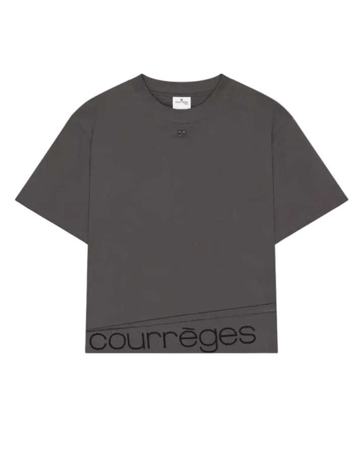 COURREGES - Twisted Logo T-shirt Carbone - Lothaire
