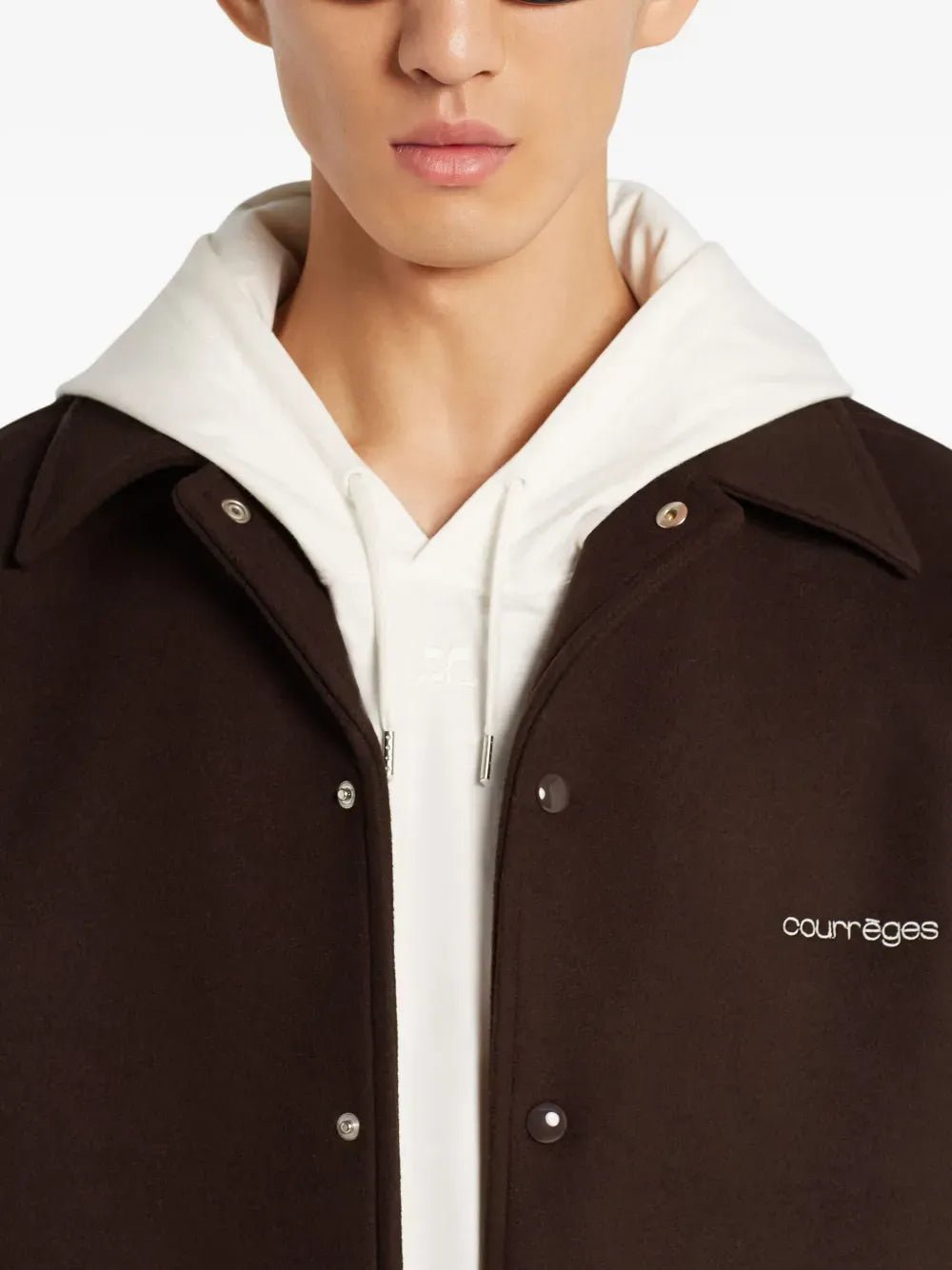 COURREGES - Veste à boutons pressions chocolat - Lothaire