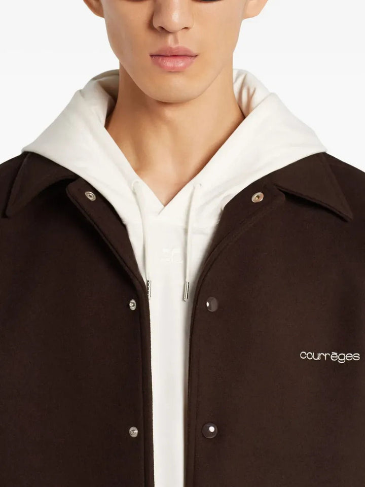 COURREGES - Veste à boutons pressions chocolat - Lothaire