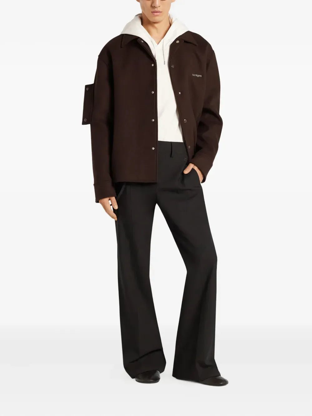 COURREGES - Veste à boutons pressions chocolat - Lothaire