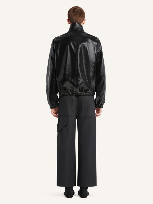 COURREGES - Veste Bomber à Fermeture Éclair en Vinyle Noir - Lothaire