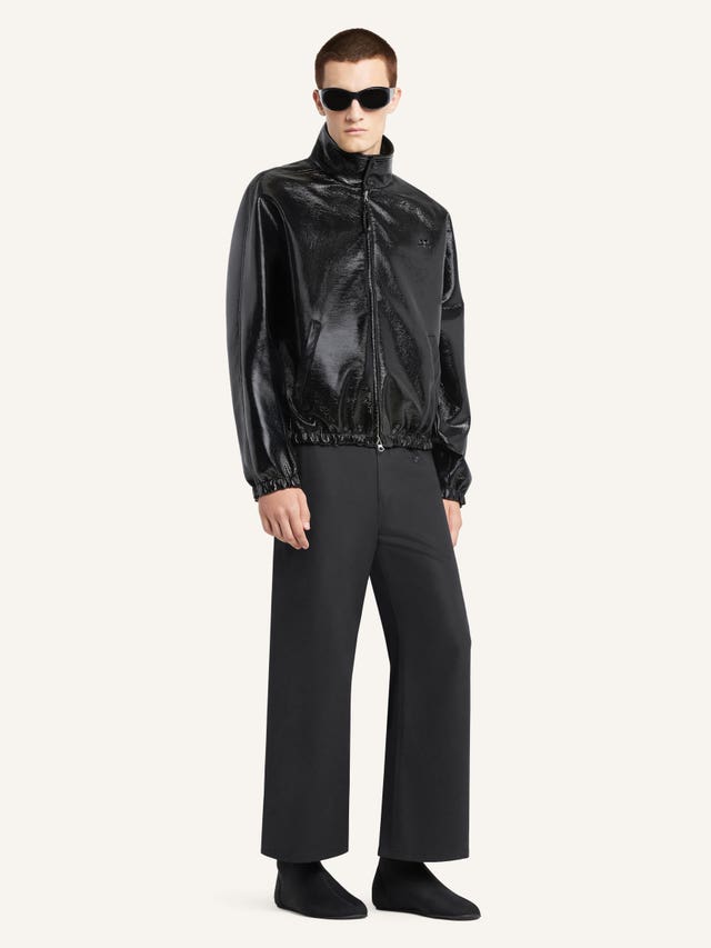 COURREGES - Veste Bomber à Fermeture Éclair en Vinyle Noir - Lothaire