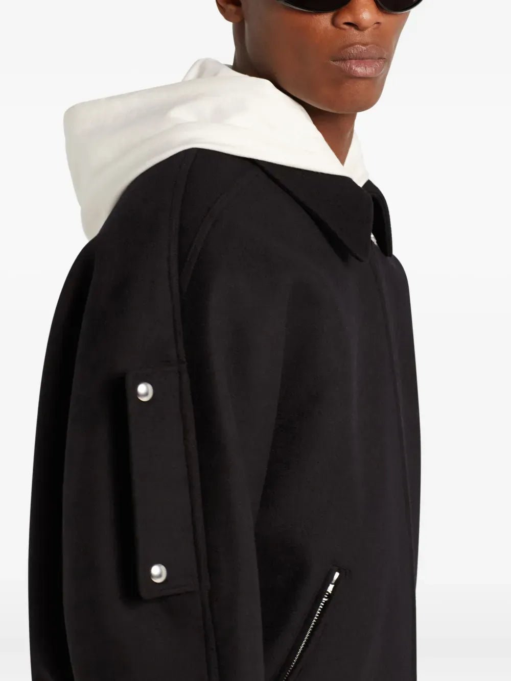 COURREGES - Veste zippée en laine et soie noir - Lothaire