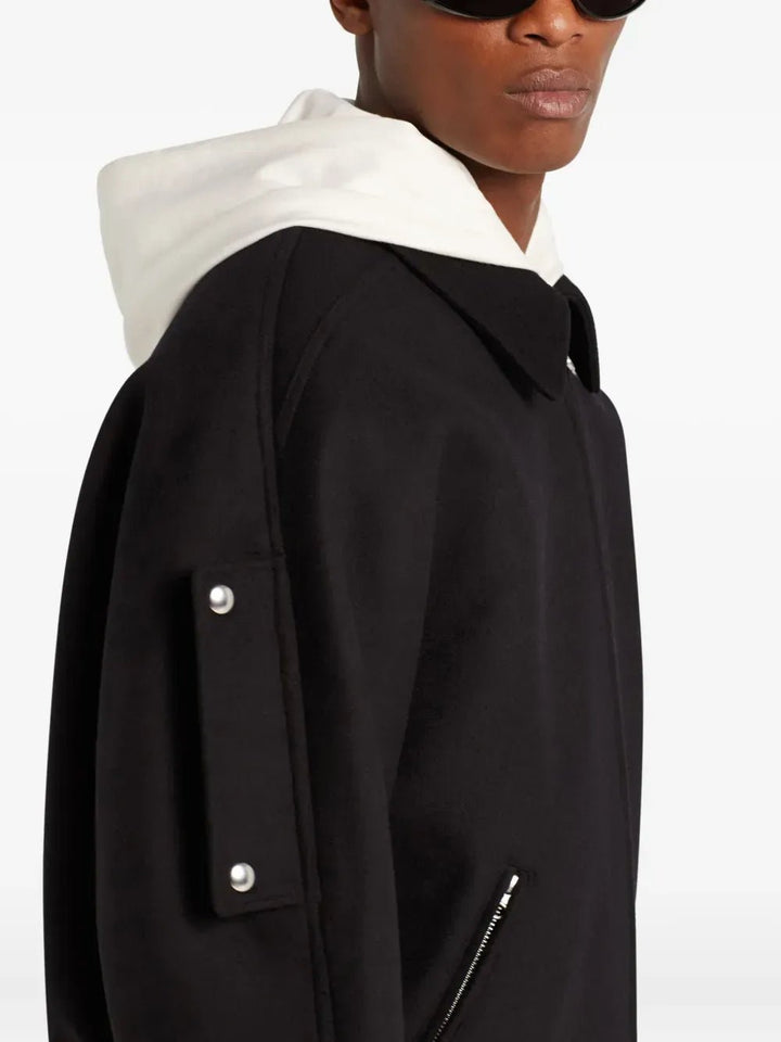 COURREGES - Veste zippée en laine et soie noir - Lothaire
