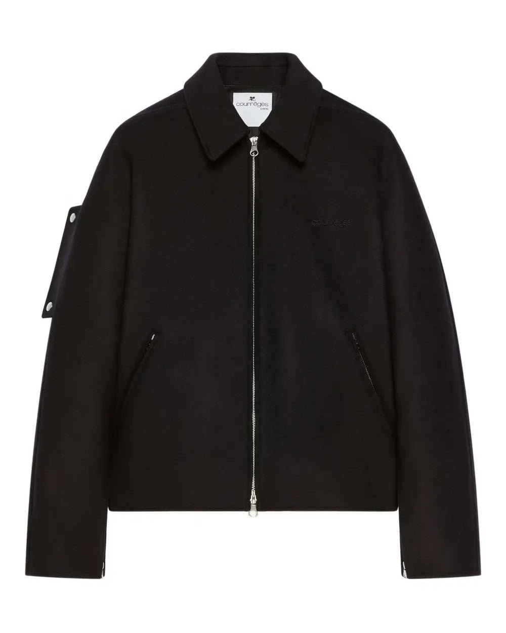 COURREGES - Veste zippée en laine et soie noir - Lothaire