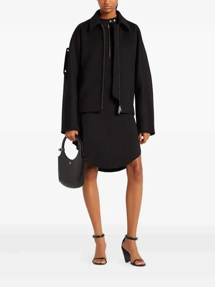 COURREGES - Veste zippée en laine et soie noir - Lothaire