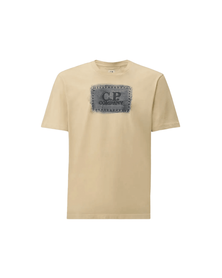 C.P. COMPANY - 24/1 Jersey Short Sleeve Logo Label T-Shirt Beige - Lothaire