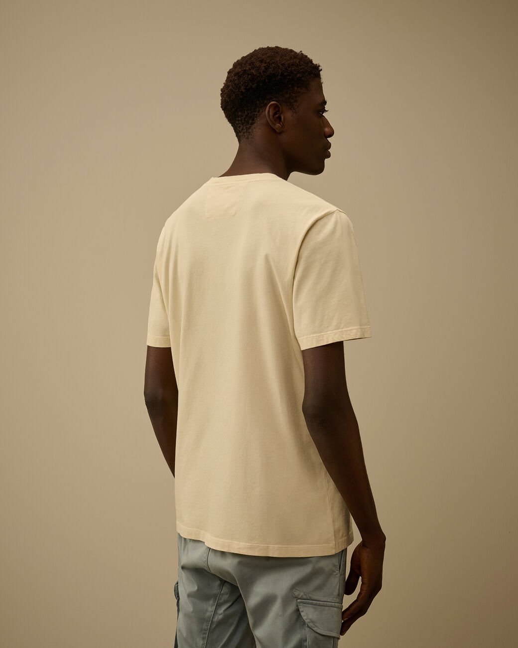 C.P. COMPANY - 24/1 Jersey Short Sleeve Logo Label T-Shirt Beige - Lothaire