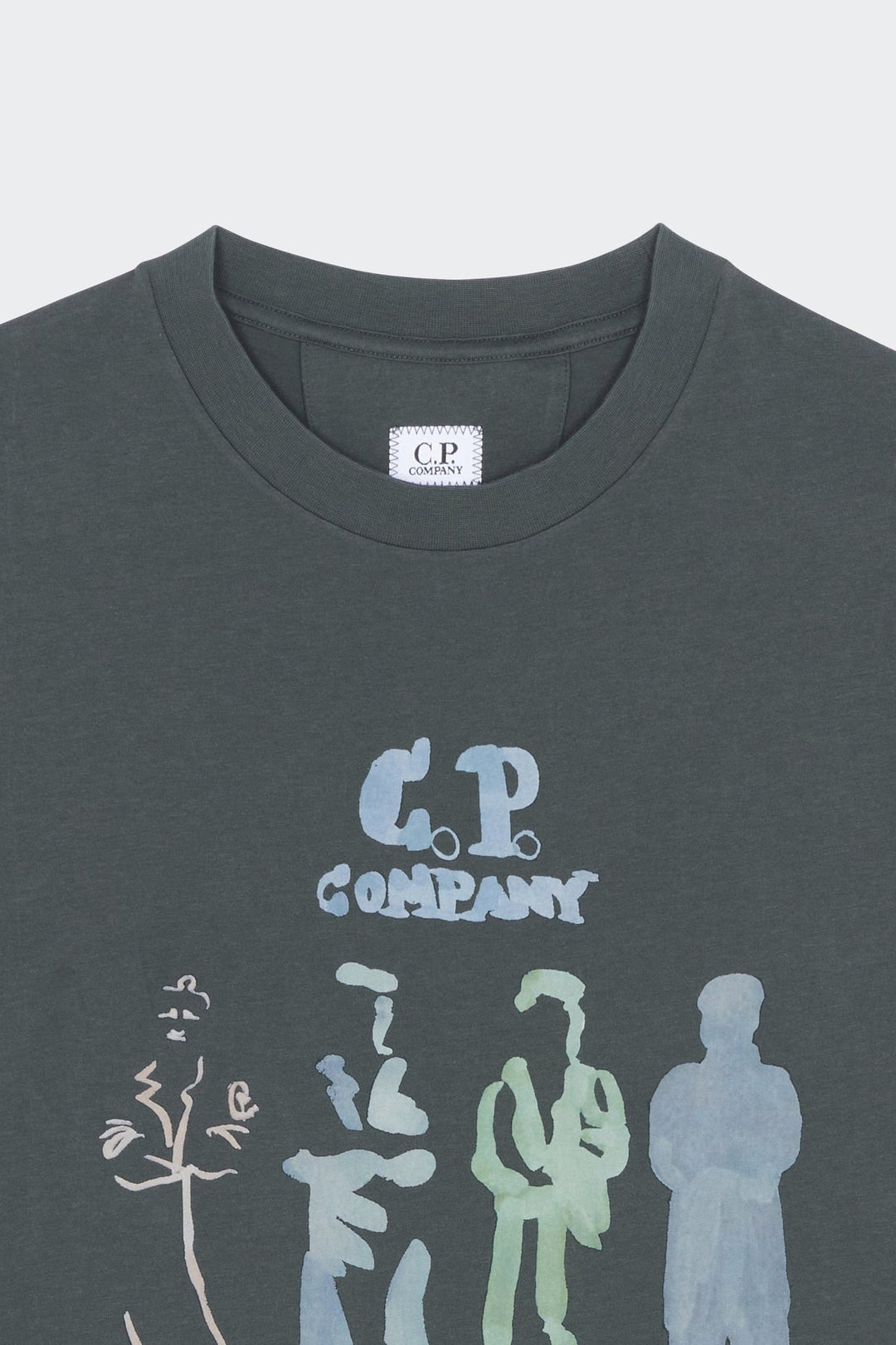 C.P. COMPANY - 30/1 Jersey British Sailor Short Sleeve Logo T-Shirt - Gris - Lothaire