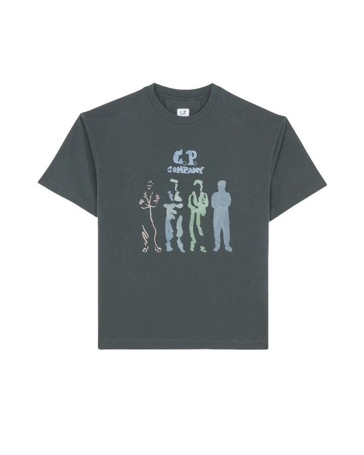 C.P. COMPANY - 30/1 Jersey British Sailor Short Sleeve Logo T-Shirt - Gris - Lothaire