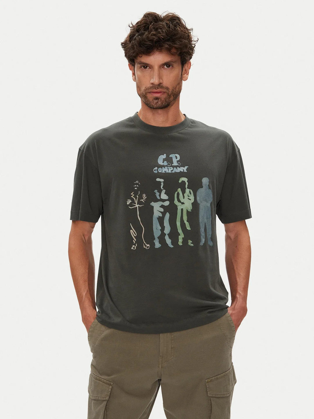 C.P. COMPANY - 30/1 Jersey British Sailor Short Sleeve Logo T-Shirt - Gris - Lothaire