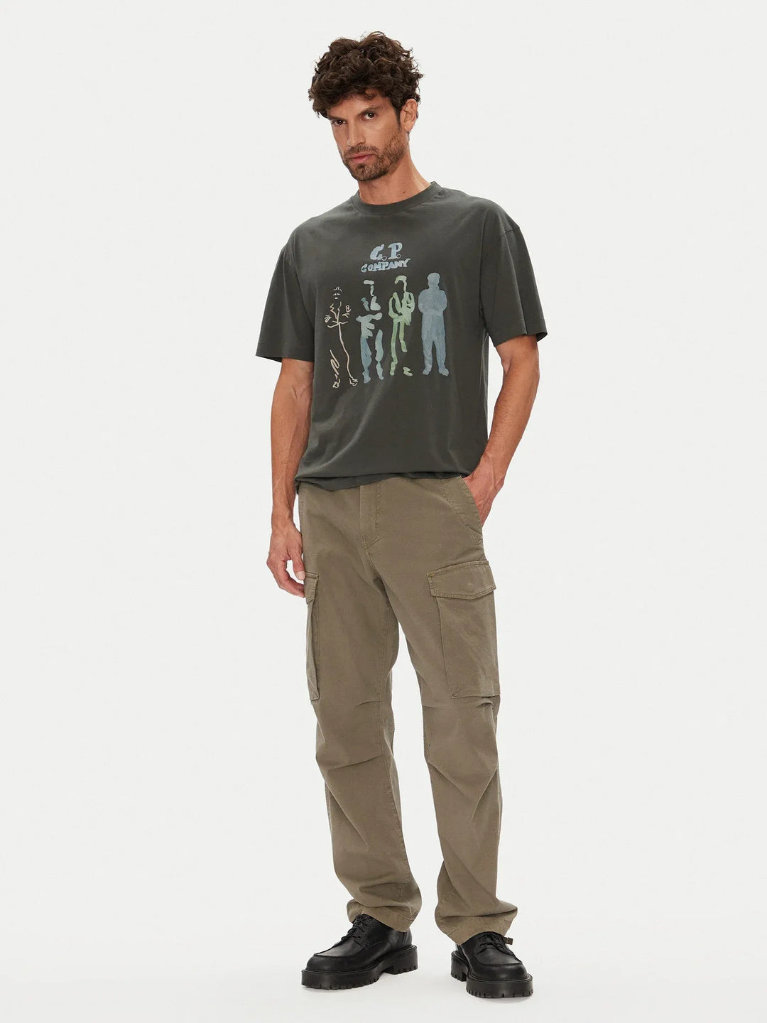C.P. COMPANY - 30/1 Jersey British Sailor Short Sleeve Logo T-Shirt - Gris - Lothaire