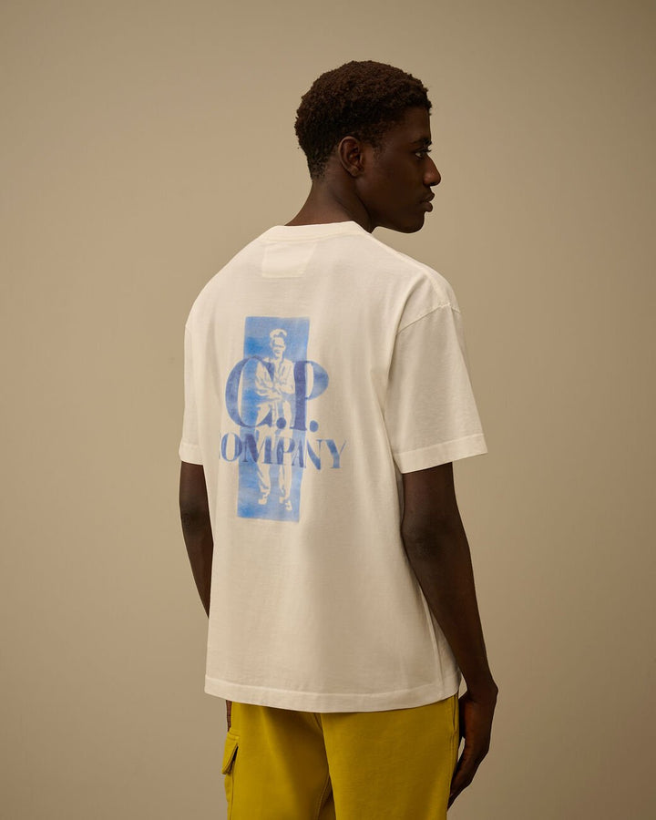 C.P. COMPANY - 30/1 Jersey Comfort Logo T-Shirt Blanc gaze - Lothaire