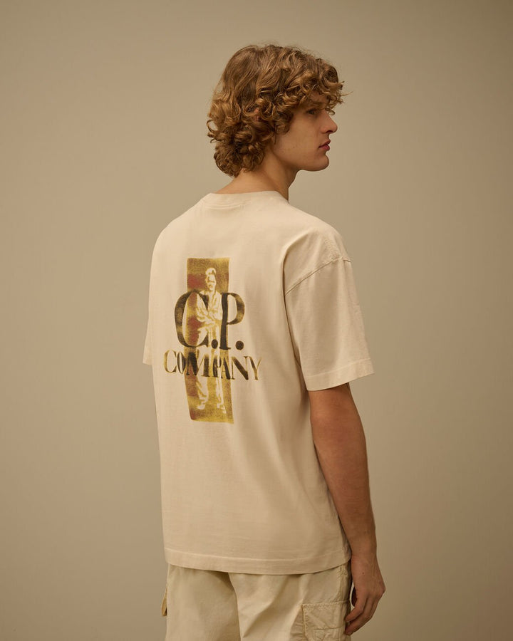 C.P. COMPANY - 30/1 Jersey Comfort Logo T-Shirt Blanc givré - Lothaire