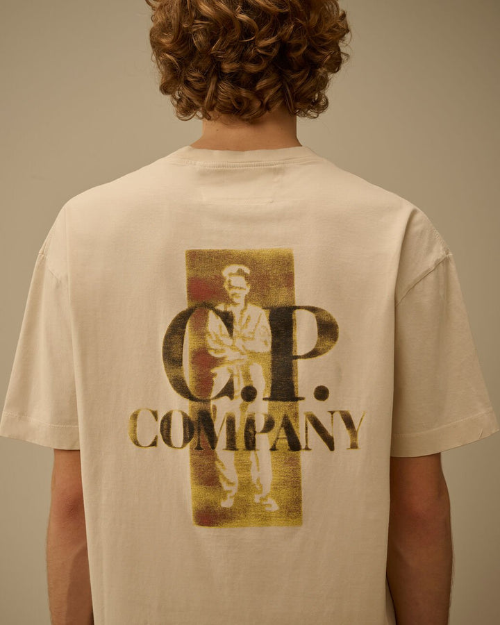 C.P. COMPANY - 30/1 Jersey Comfort Logo T-Shirt Blanc givré - Lothaire