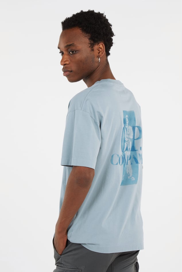 C.P. COMPANY - 30/1 Jersey Comfort Logo T-shirt Bleu argenté - Lothaire