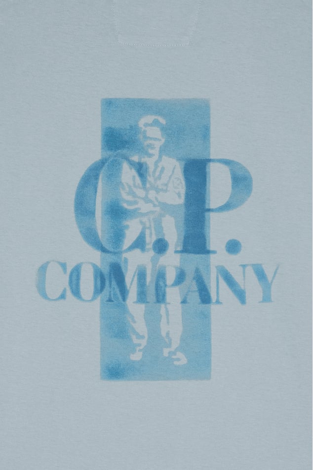 C.P. COMPANY - 30/1 Jersey Comfort Logo T-shirt Bleu argenté - Lothaire