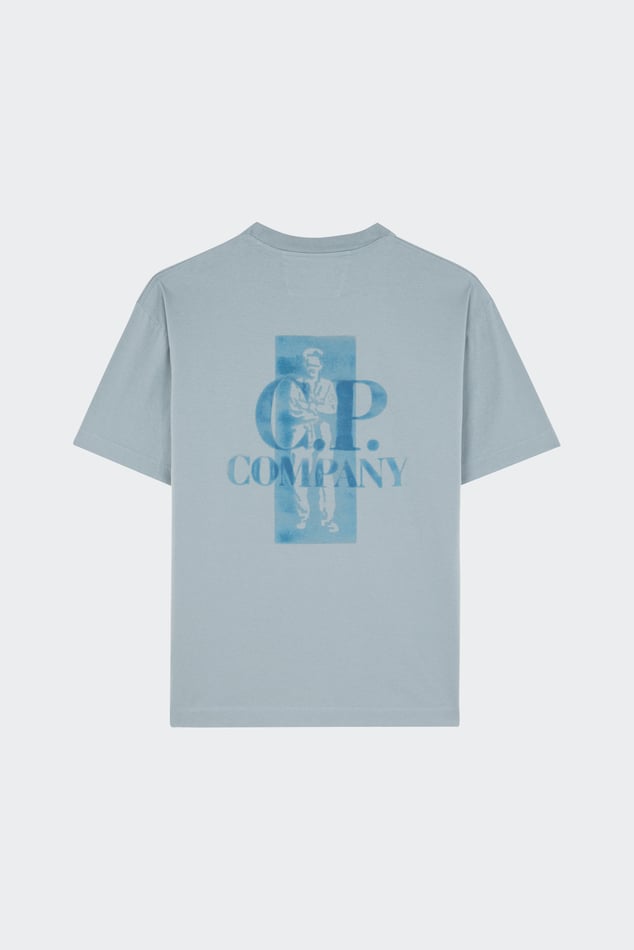 C.P. COMPANY - 30/1 Jersey Comfort Logo T-shirt Bleu argenté - Lothaire