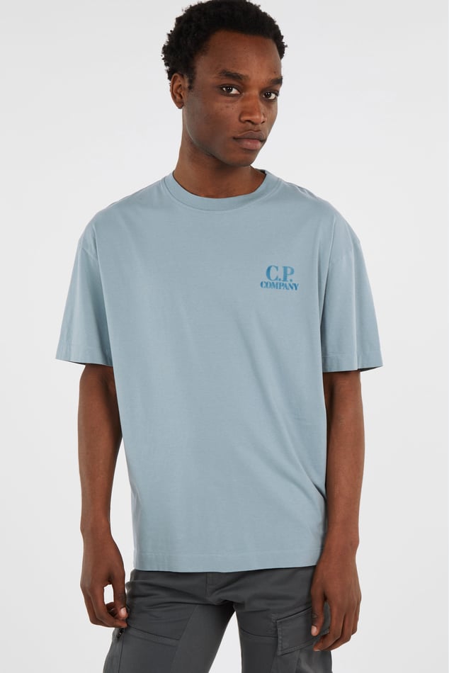 C.P. COMPANY - 30/1 Jersey Comfort Logo T-shirt Bleu argenté - Lothaire