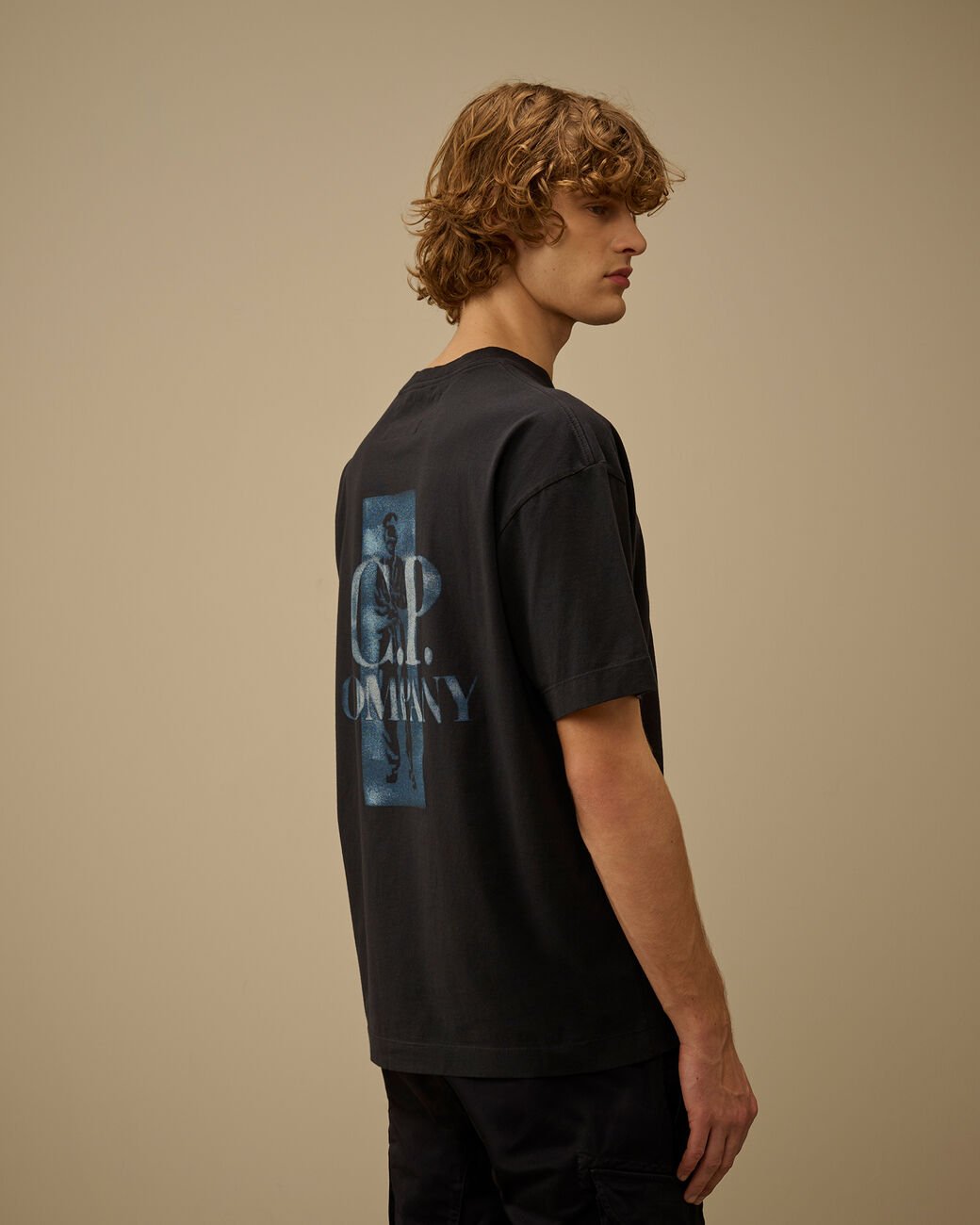 C.P. COMPANY - 30/1 Jersey Comfort Logo T-Shirt Total Eclipse Bleu - Lothaire