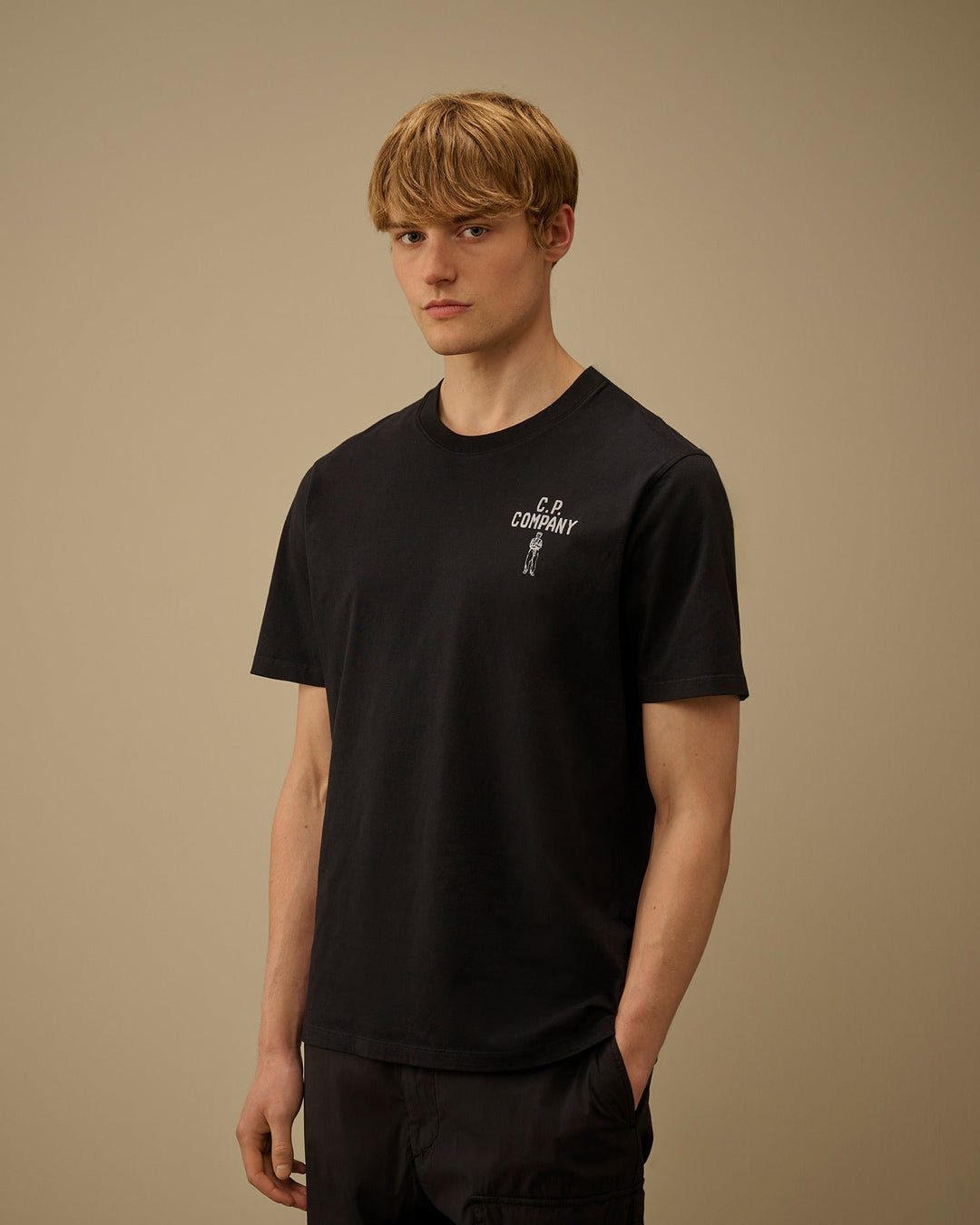 C.P. COMPANY - 30/1 Jersey Comfort Logo T-Shirt Total Eclipse Bleu - Lothaire