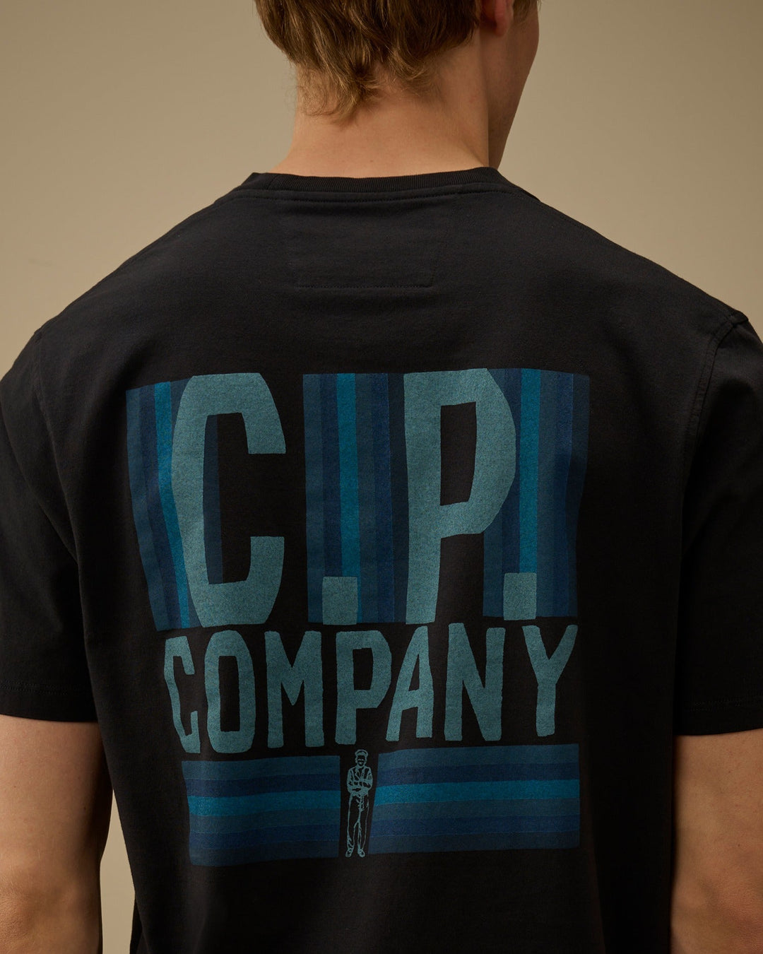 C.P. COMPANY - 30/1 Jersey Comfort Logo T-Shirt Total Eclipse Bleu - Lothaire