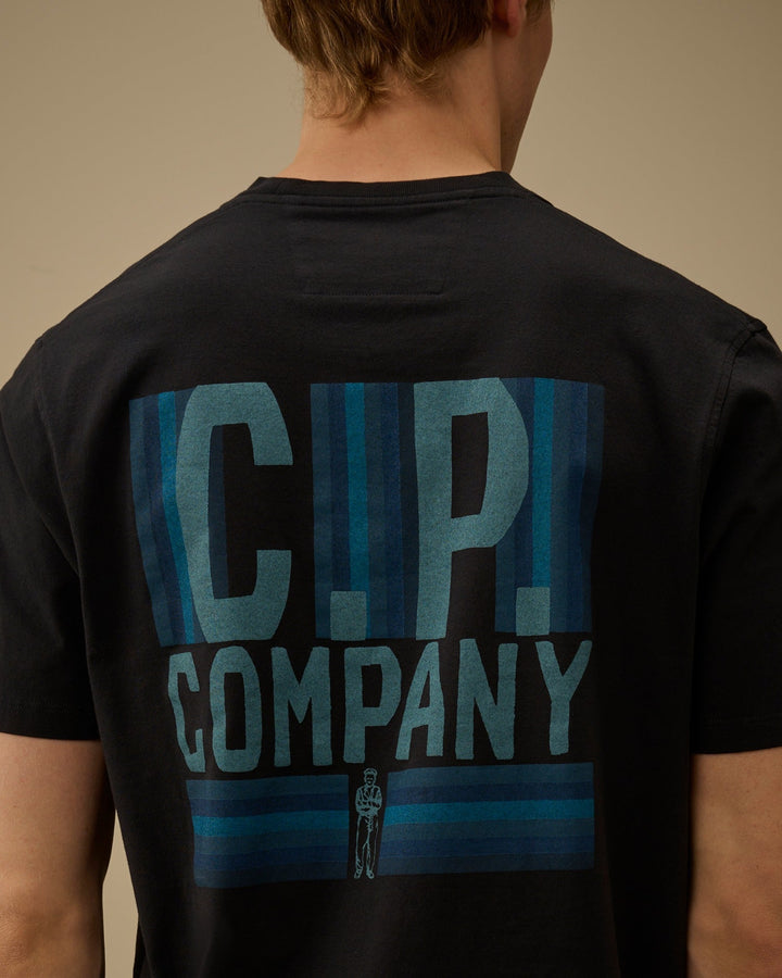 C.P. COMPANY - 30/1 Jersey Comfort Logo T-Shirt Total Eclipse Bleu - Lothaire